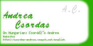 andrea csordas business card